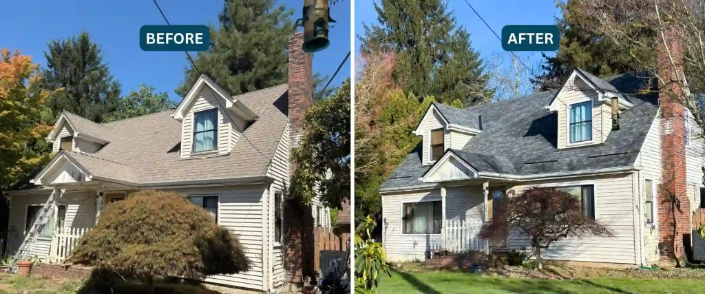 Imagen of a result of a roof replacement West Linn OR